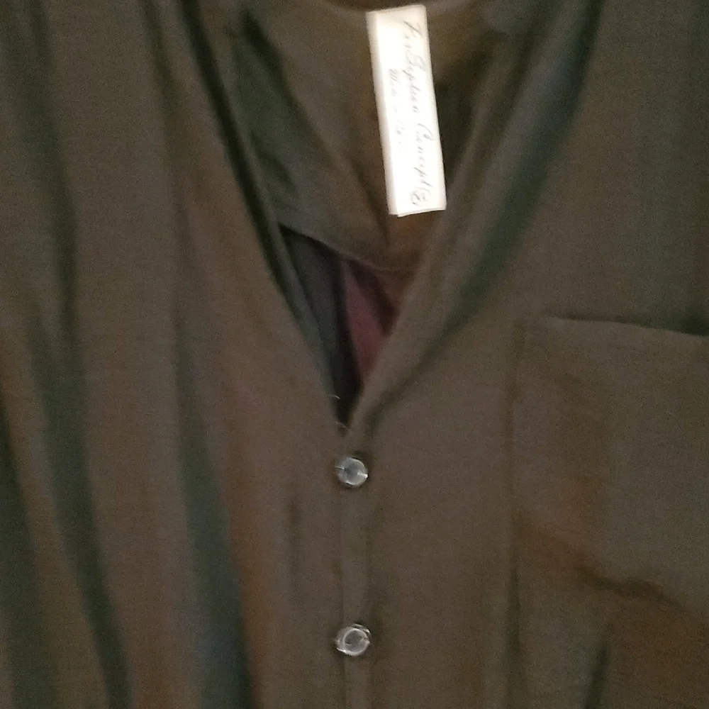 PerSeption Concept Black Sleeveless Tie-Front Blouse - Picture 3 of 8